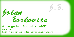 jolan borkovits business card